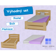 Set: postel, matracé a rošt